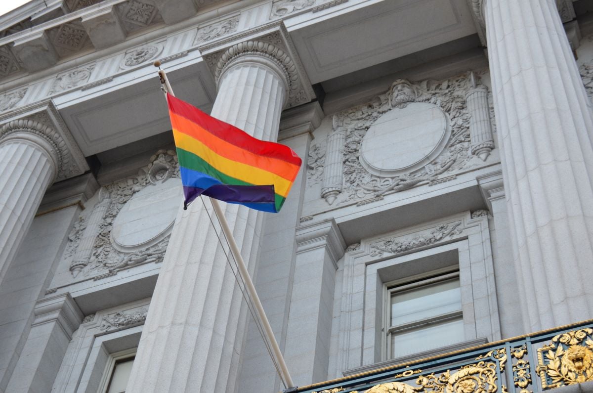 Pride Flag on Courthouse